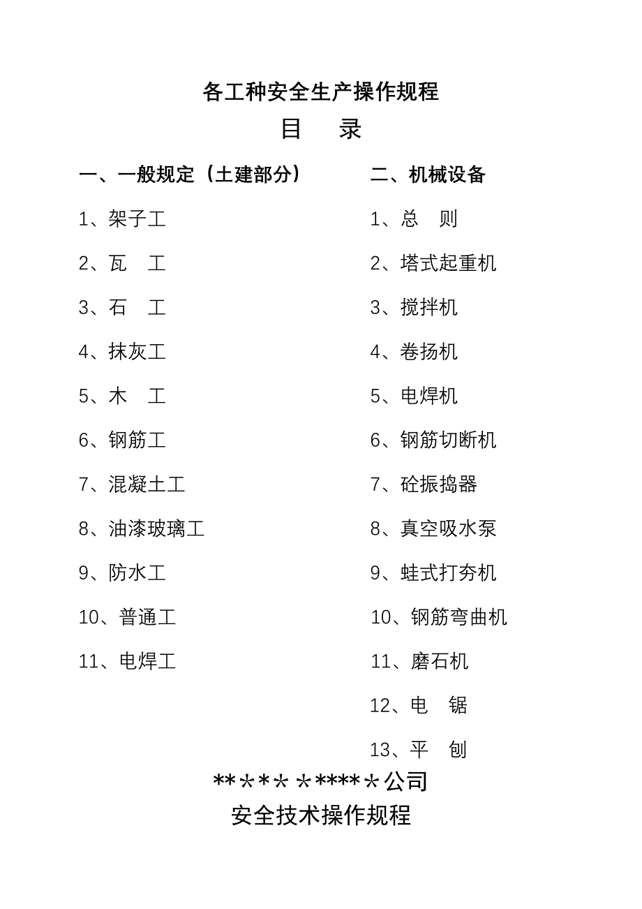 建筑施工企业安全技术操作规程_第1页