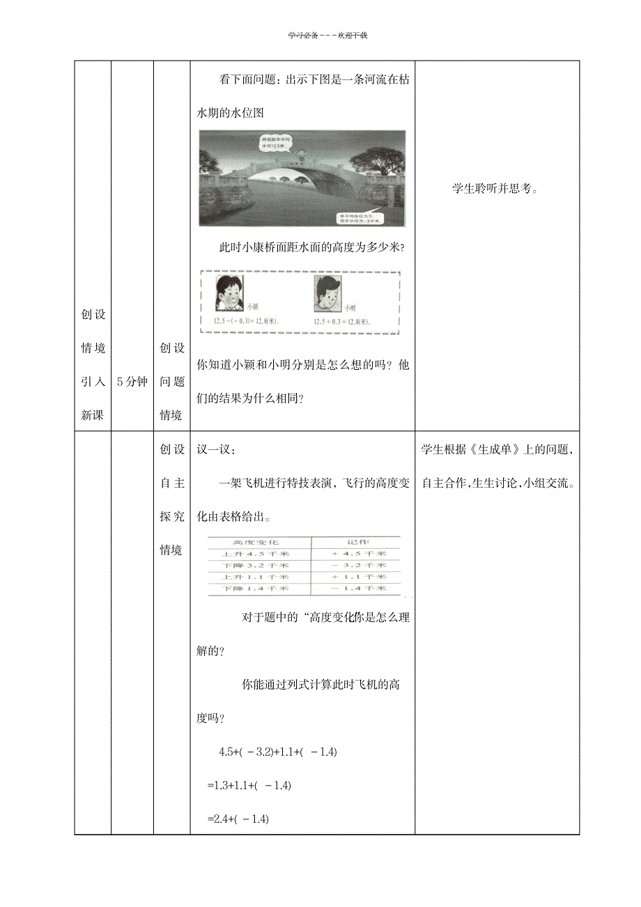 七年级数学上册有理数的加减混合运算教案(北师大版)七年级数学学科新课程有效教学导学案(含三单)_小学教育-小学考试_第4页