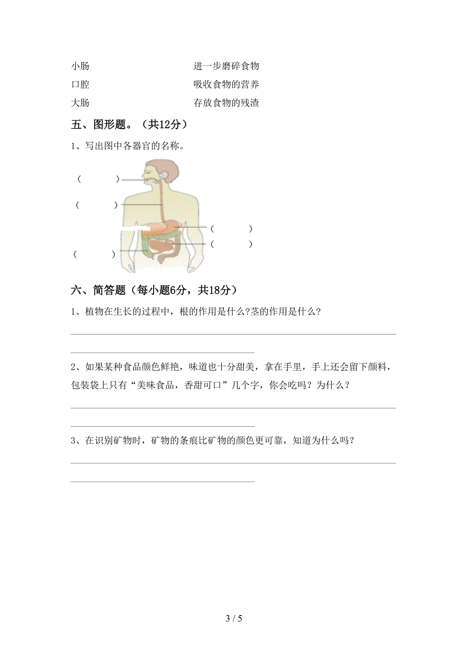 新教科版四年级科学上册期中试卷一.doc_第3页