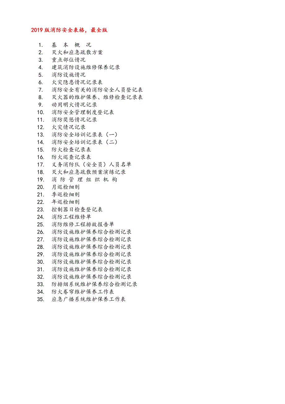 消防安全相关表格台账大全_第1页