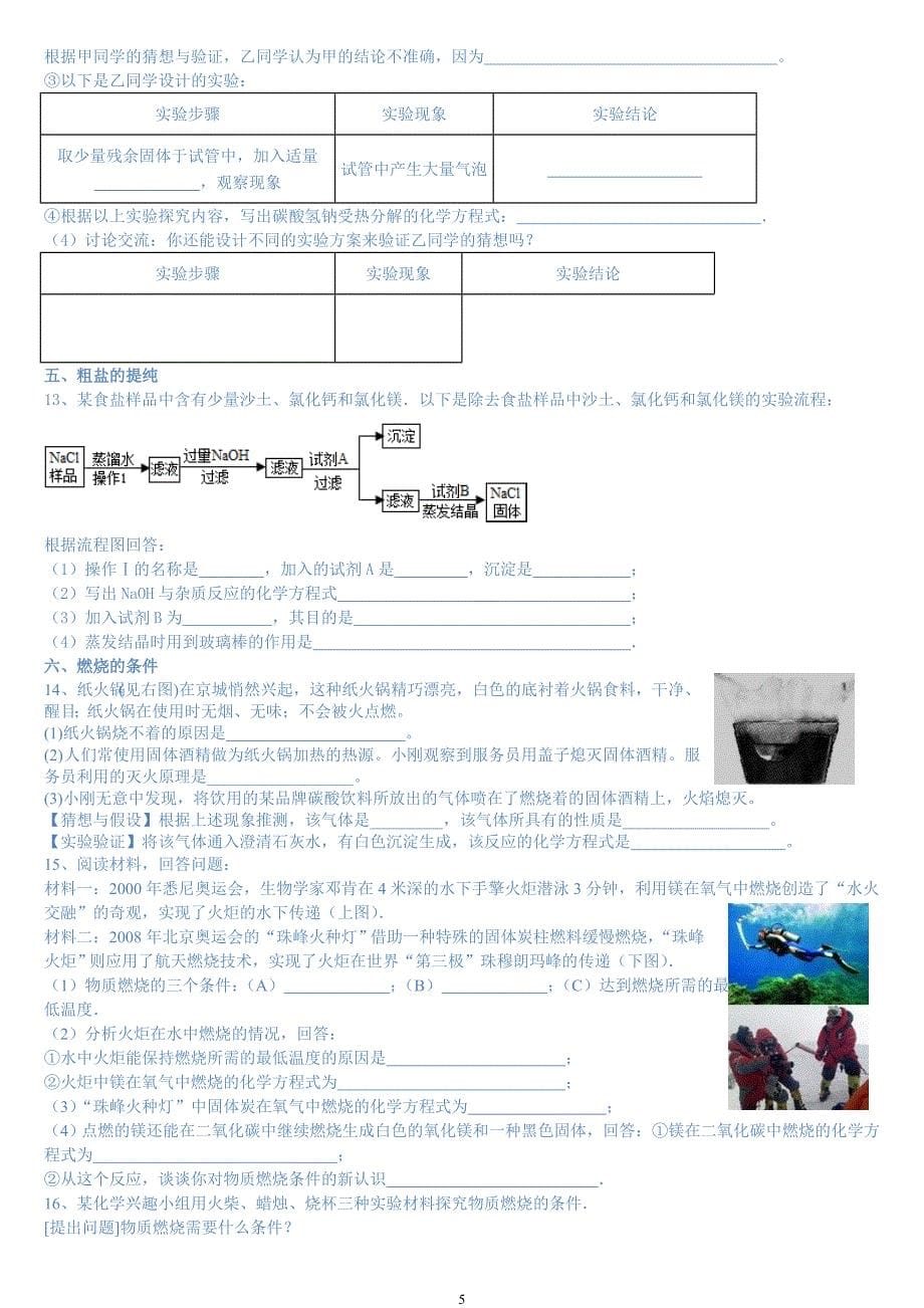 初中化学实验探究题专题训练_第5页