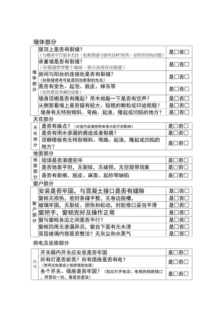 克己毛坯房验房表格_第5页