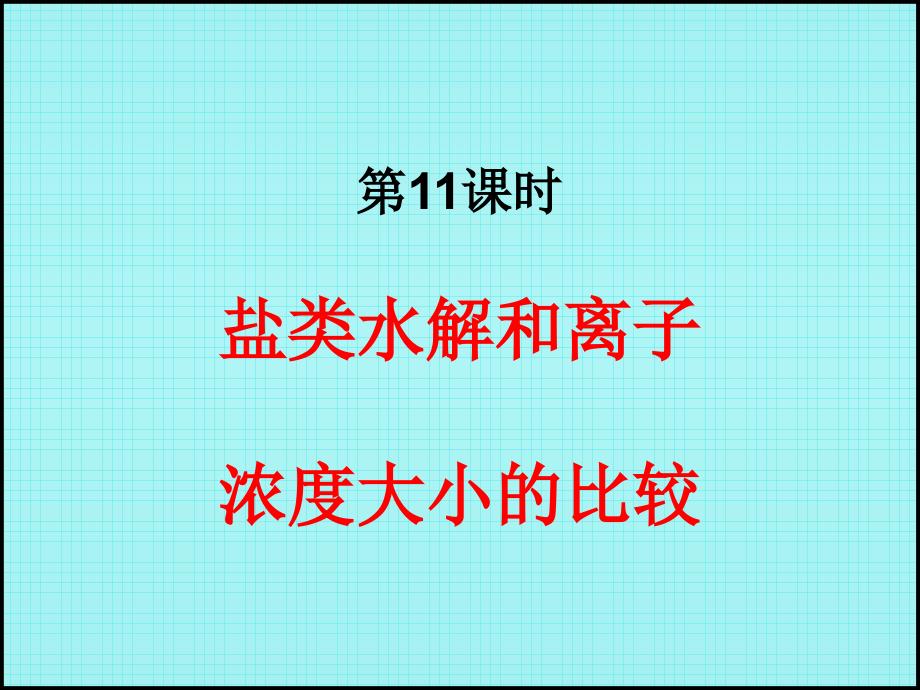 高三化学二轮复习课件盐类水解和离子浓度大小比较_第1页