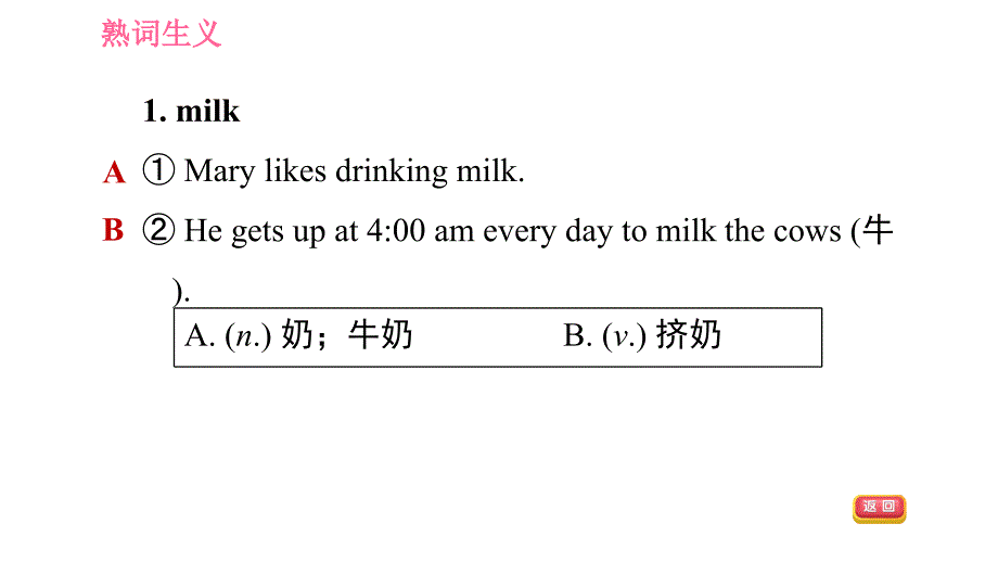 人教版七年级下册英语 Unit11 熟词生义小练 习题课件_第3页