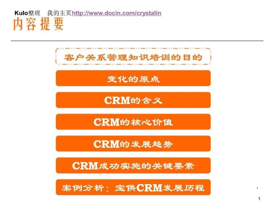 CRM客户关系管理知识培训课件_第1页