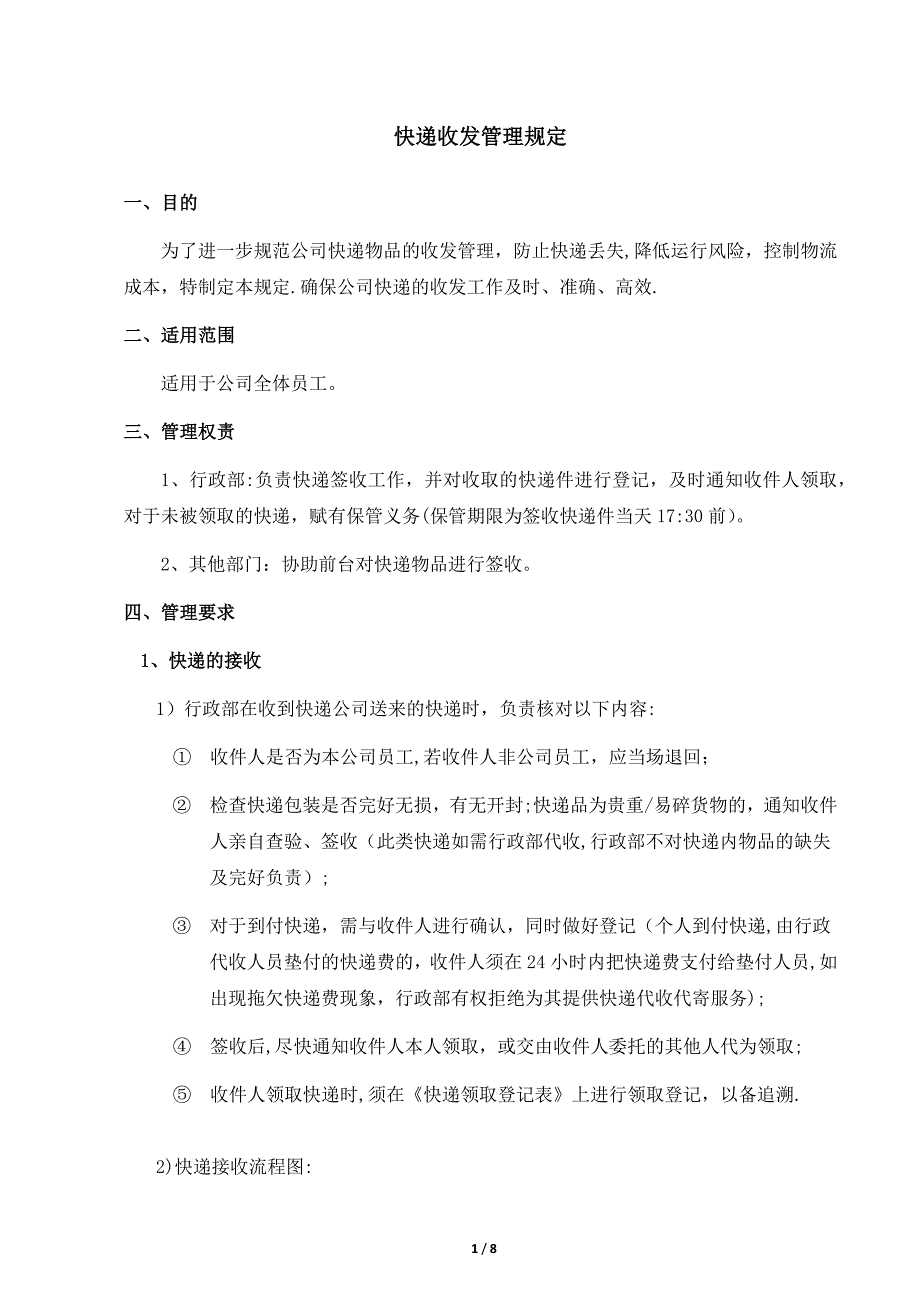 快递收发管理规定_第1页