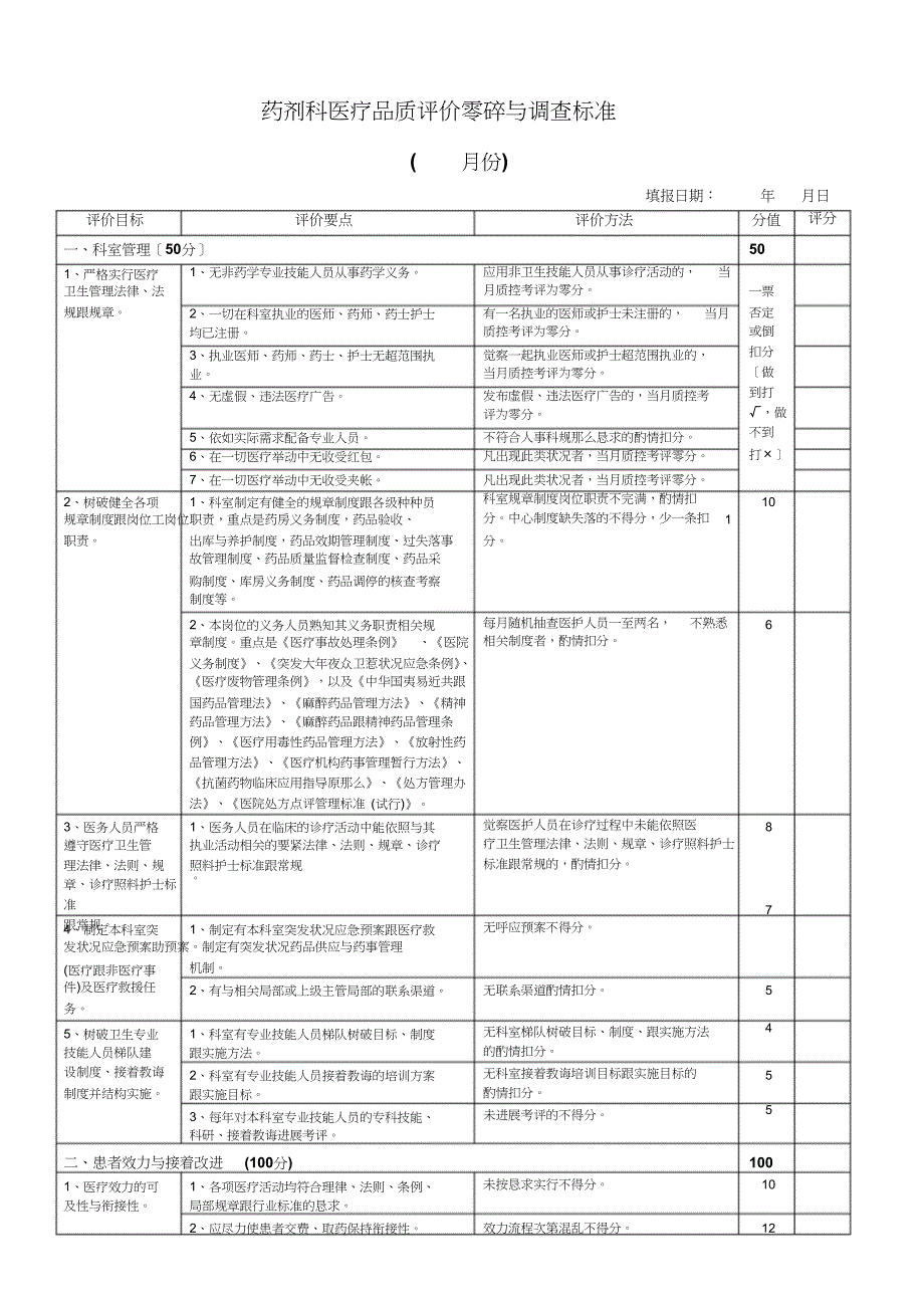 药剂科医疗质量评价体系与考核标准[1]_第1页