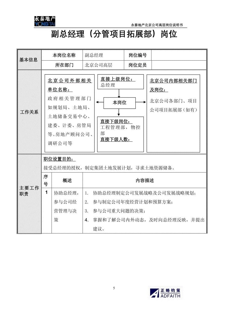 北京公司高层岗位说明书_第5页