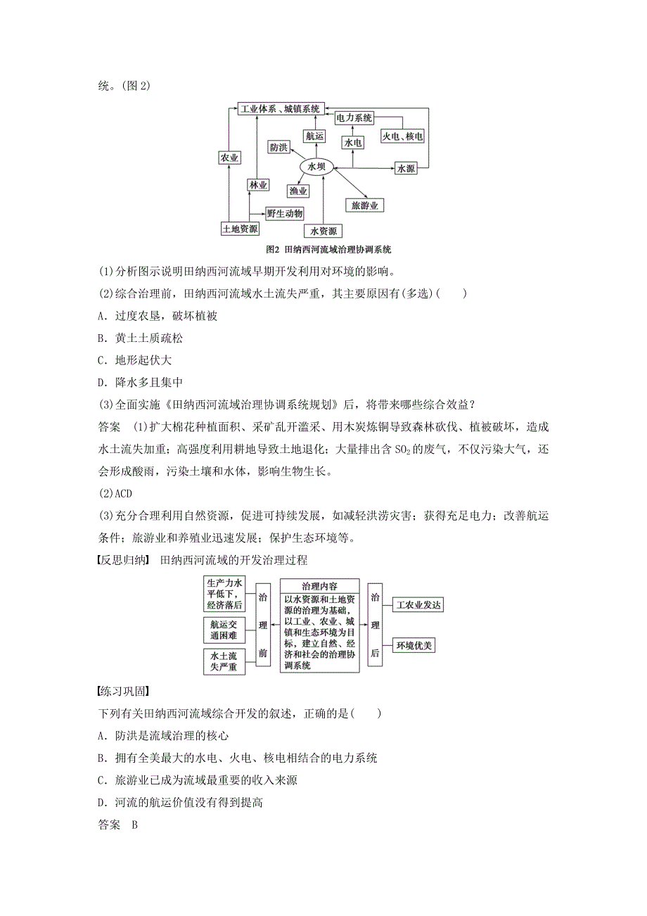 精编高中地理 第二章 第二节 课时1 田纳西河流域的自然概况和开发治理过程学案 中图版必修3_第5页