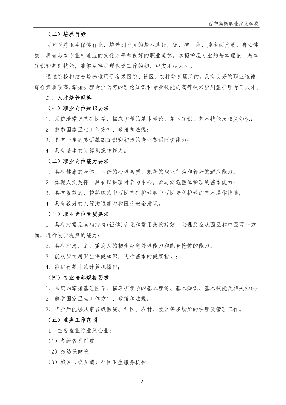 护理专业人才培养方案(已排).doc_第2页