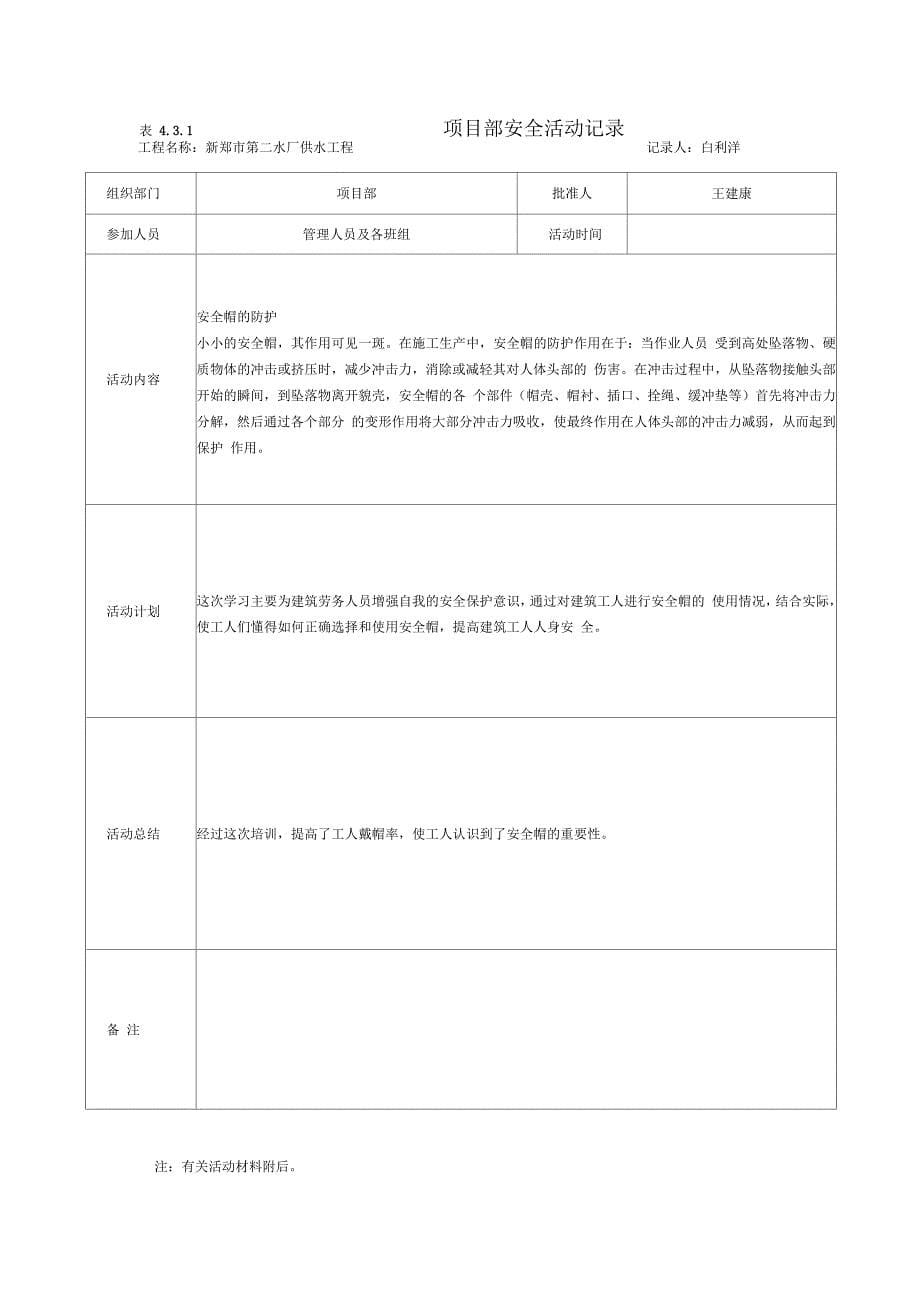 项目部安全活动记录_第5页