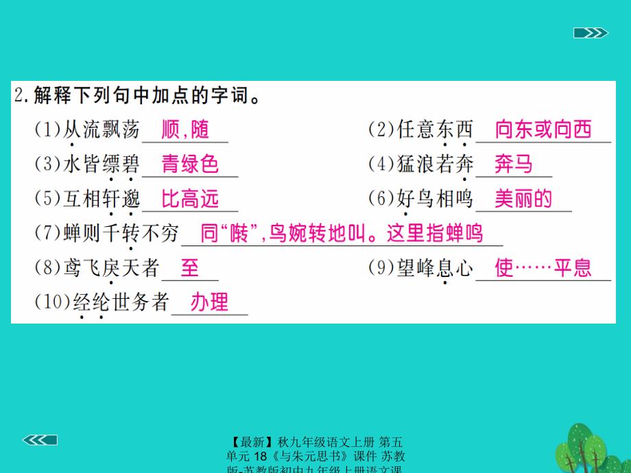 最新九年级语文上册第五单元18与朱元思书课件苏教版苏教版初中九年级上册语文课件_第3页