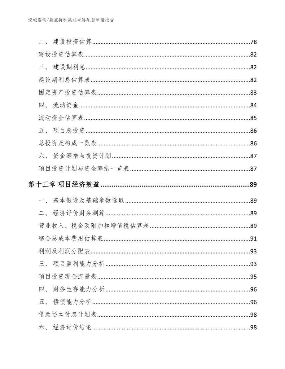 娄底特种集成电路项目申请报告_范文参考_第5页