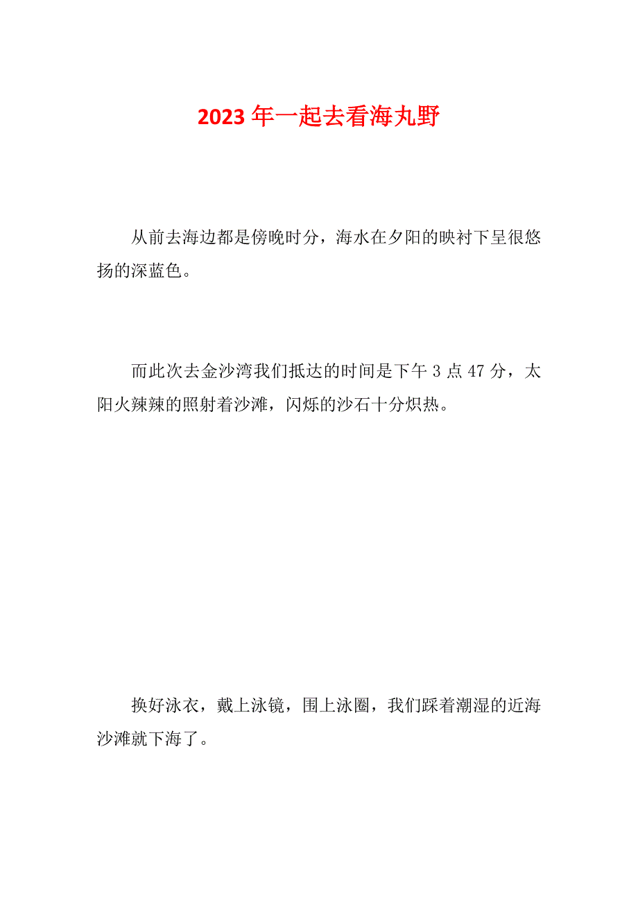 2023年一起去看海丸野_第1页