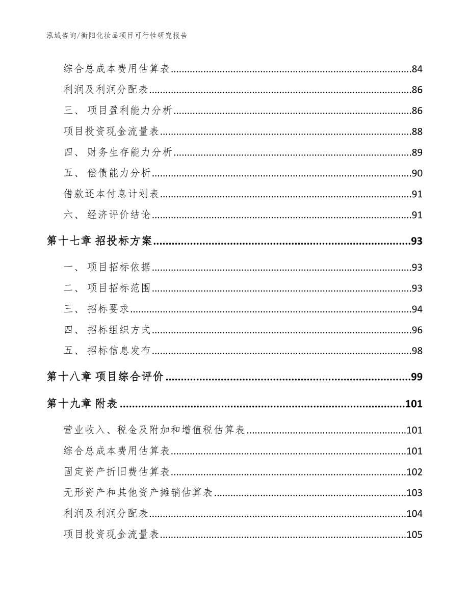 衡阳化妆品项目可行性研究报告【模板参考】_第5页