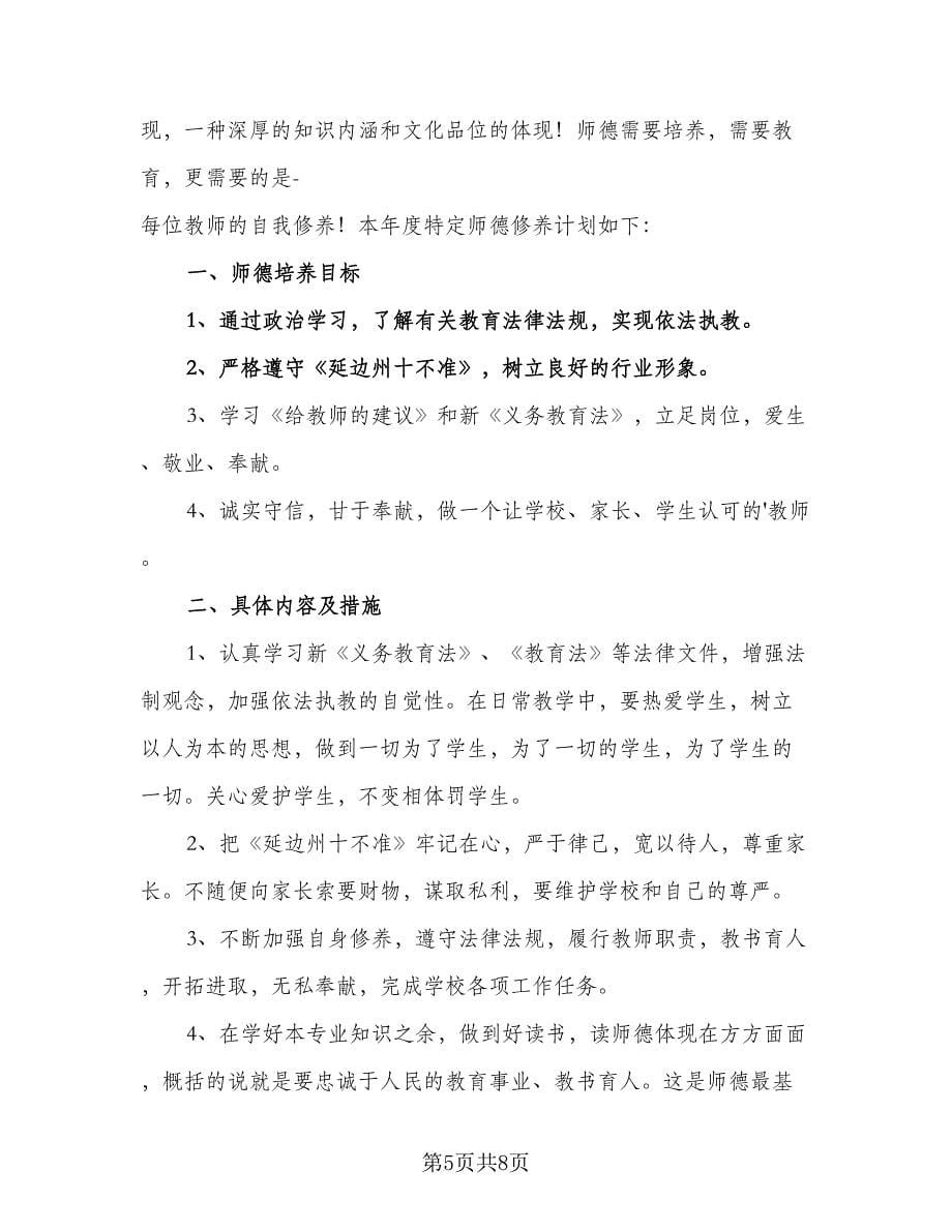 2023教师个人师德计划（4篇）.doc_第5页