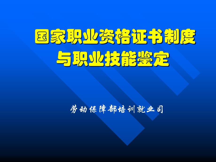 职业技能鉴定与国家职业资格证书制度_第1页