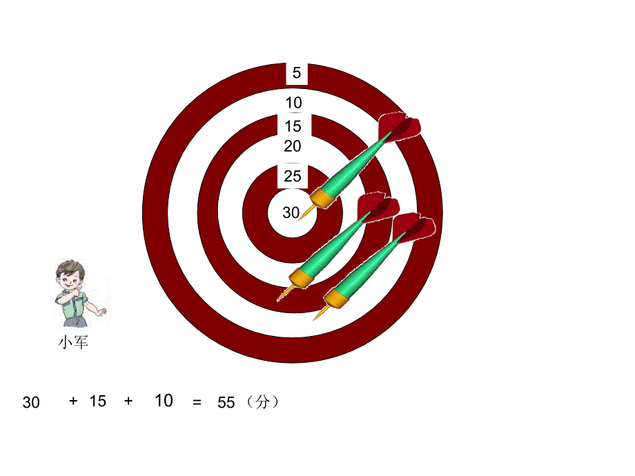 人教版小学一年级学数学上册投飞镖数学题ppt_第3页