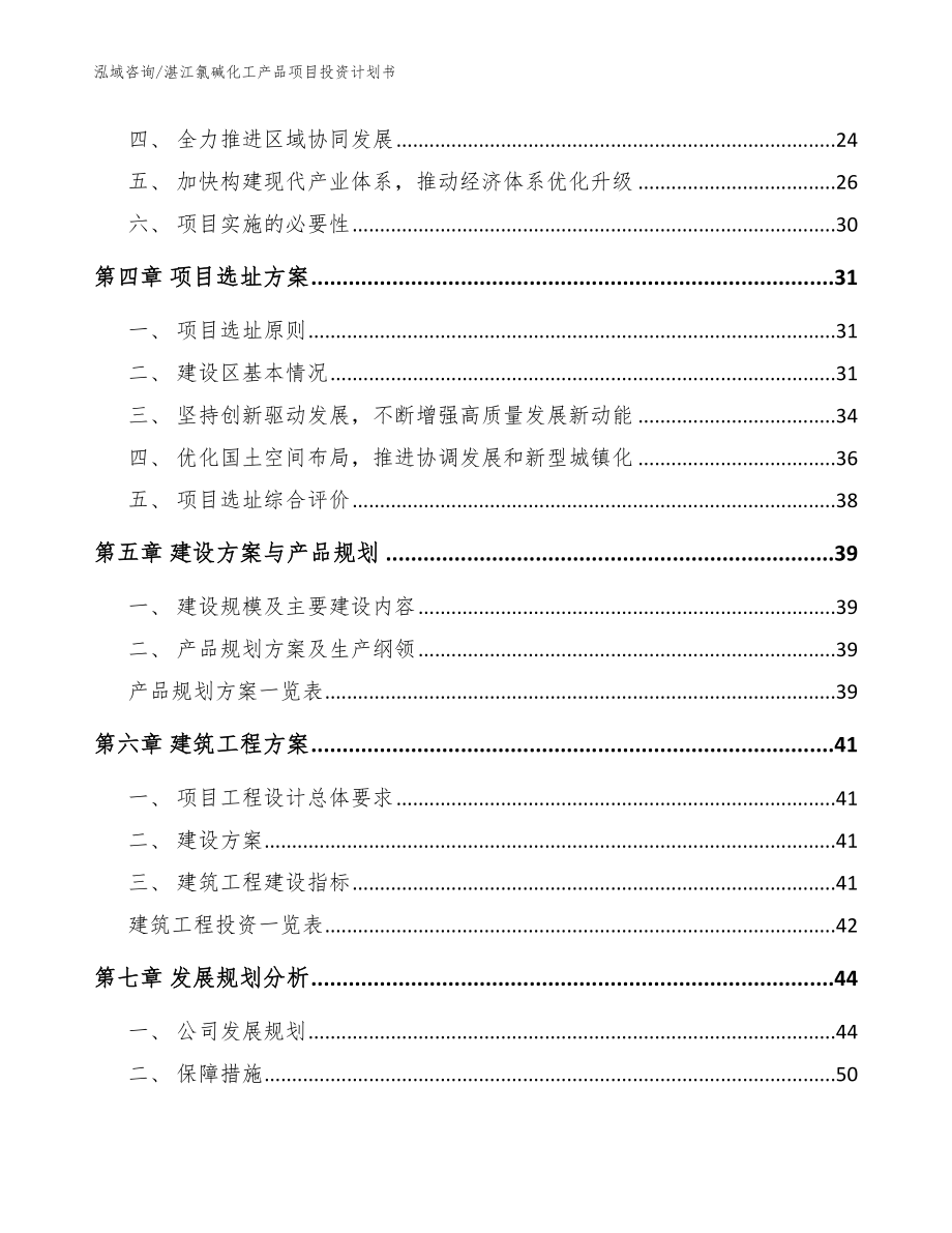 湛江氯碱化工产品项目投资计划书_模板范文_第3页