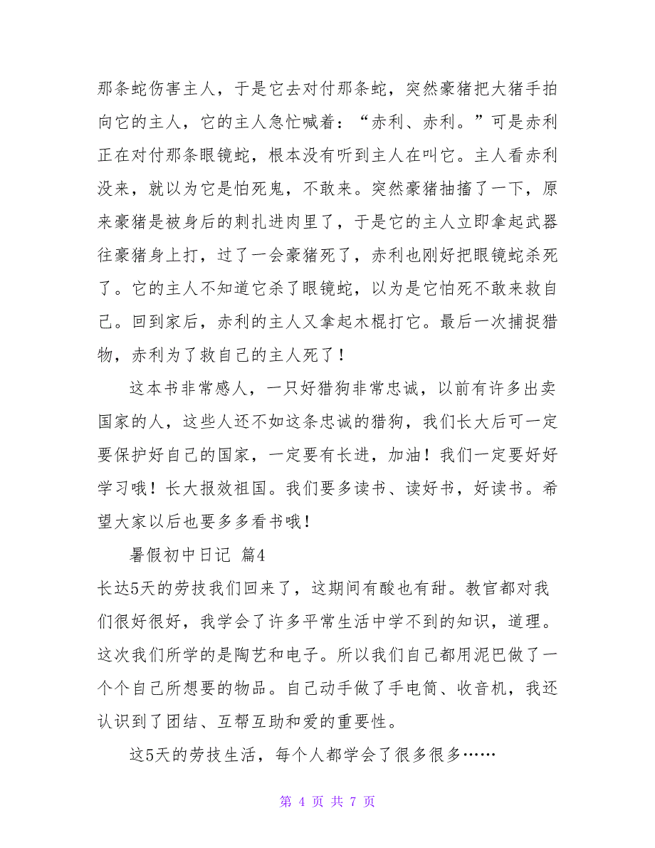 有关暑假初中日记范文八篇.doc_第4页