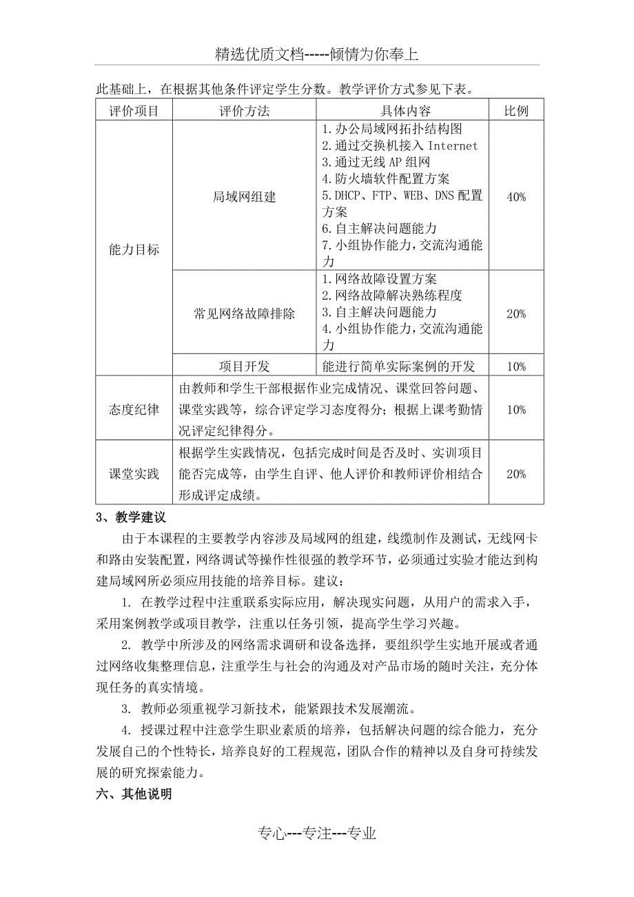 《网络搭建》课程标准_第5页