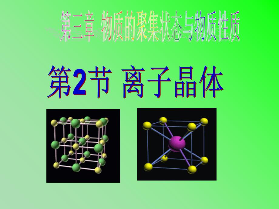 高中化学第3章物质的聚集状态与物质性质3.2金属晶体与离子晶体第1课时离子晶体课件鲁科版.ppt_第1页