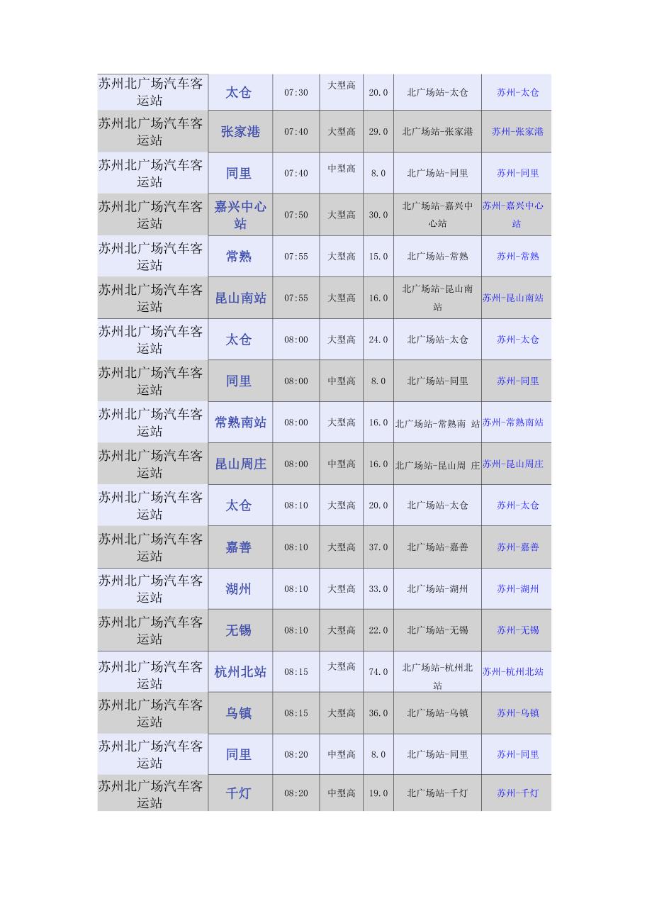 苏州北广场汽车客运站时刻表_第3页