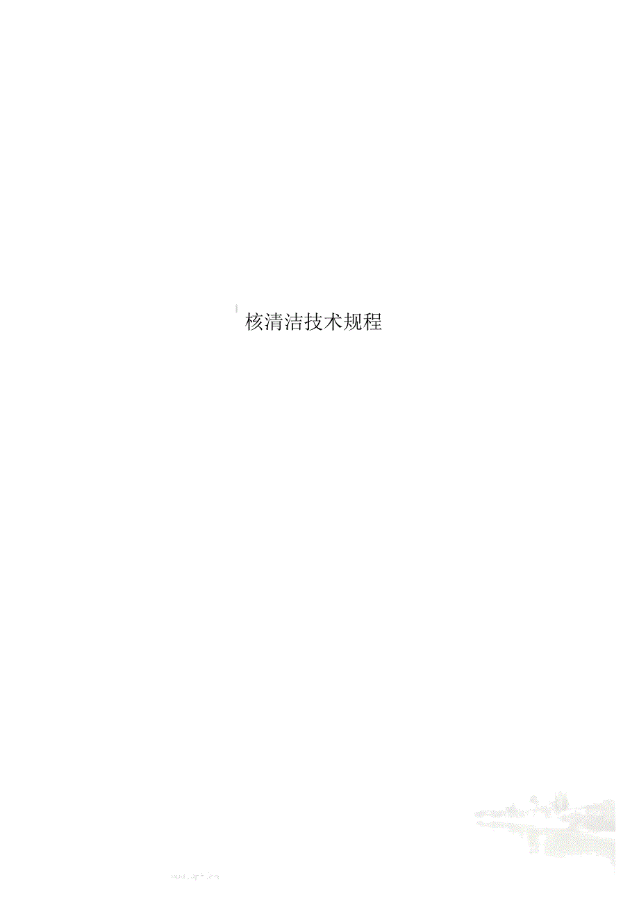 核清洁技术规程_第1页