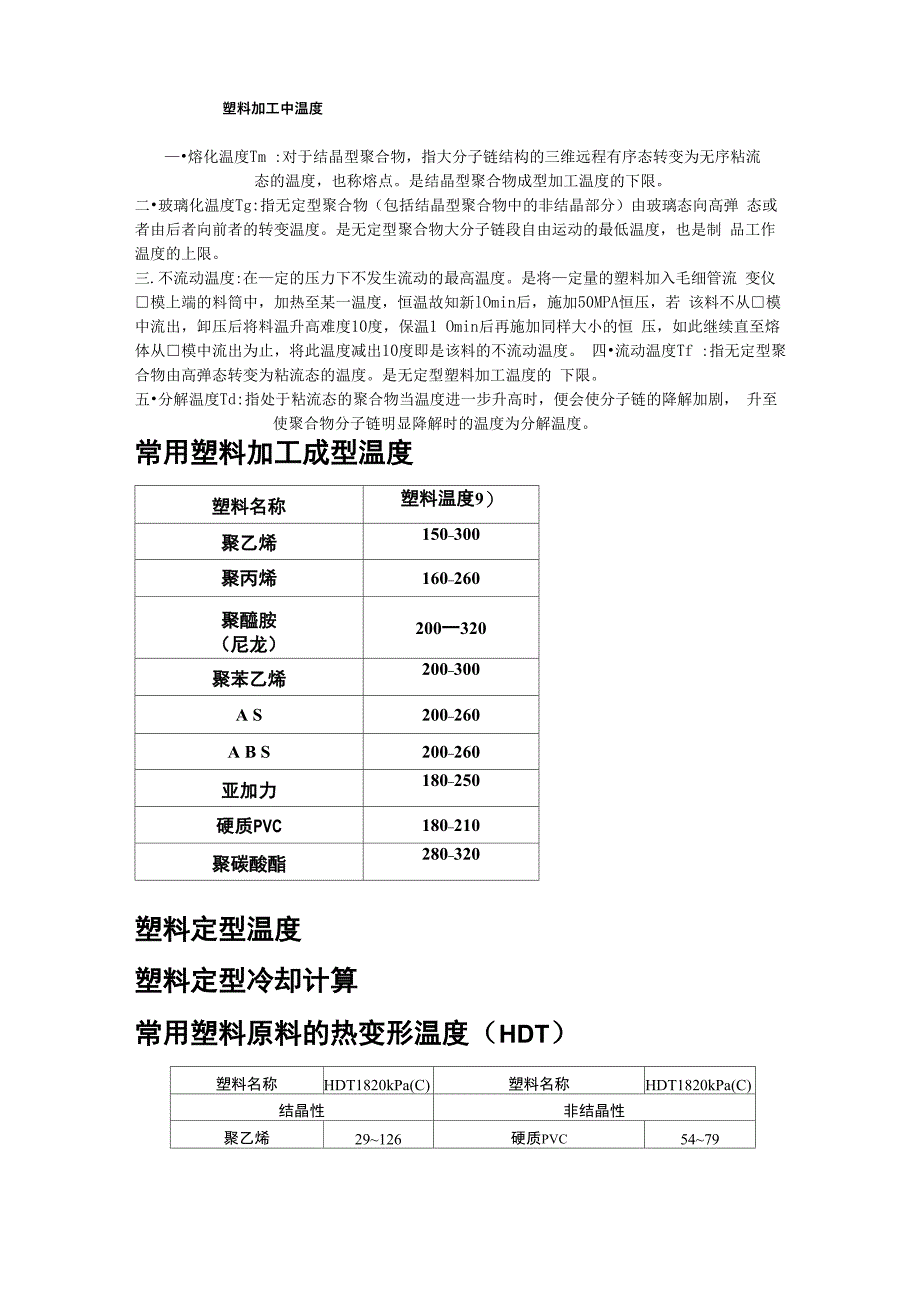 塑料化工加工温度_第1页