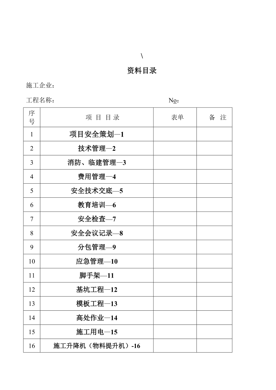 新安全管理资料表格1_第1页