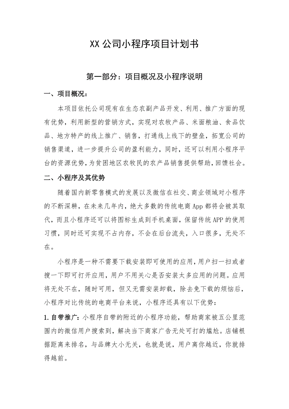 公司小程序项目计划书_第1页