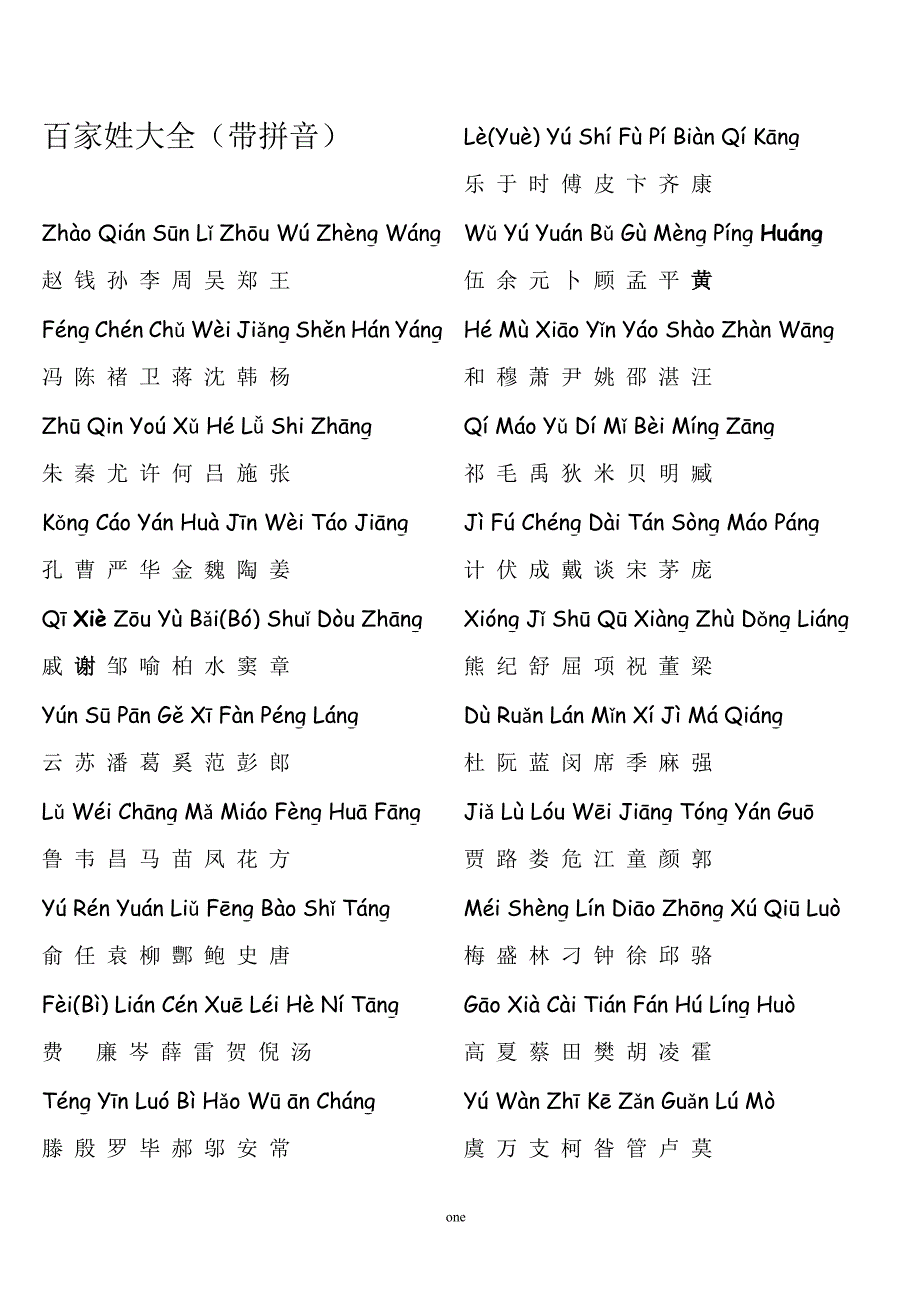 百家姓全文(带拼音).doc_第1页