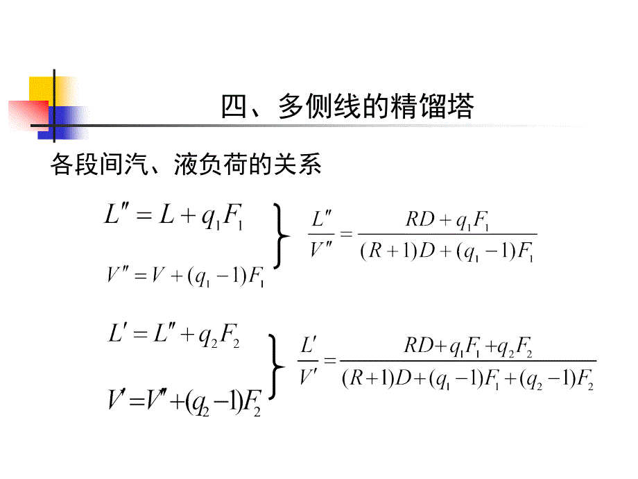 四多侧线的精馏塔在工业生产中时常会遇到所分离的原料液组成不同或所需的产品组成不同此种情况需要采用多侧线的精馏塔_第4页