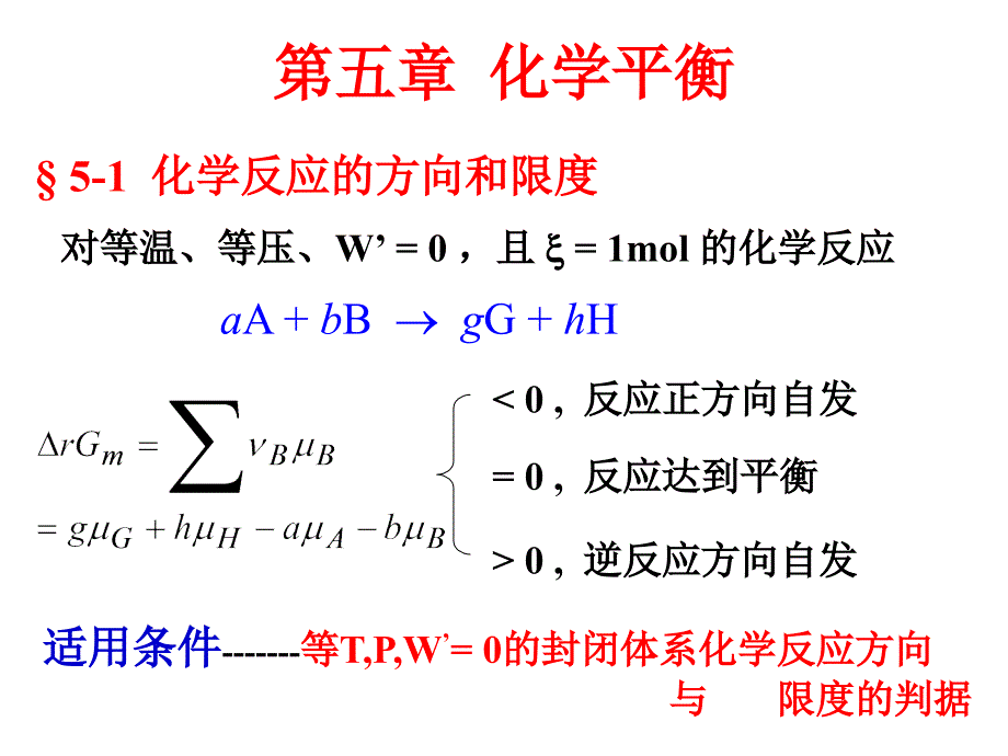 物理化学：5-化学平衡_第1页