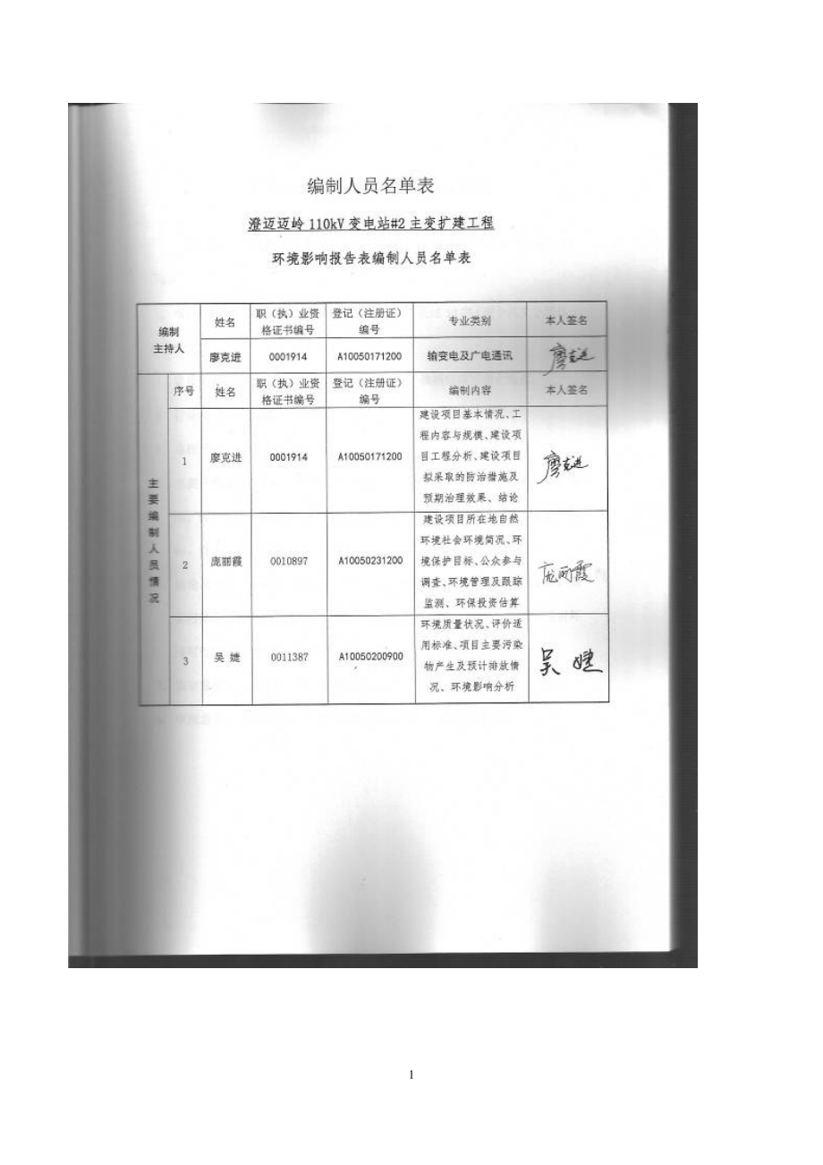 澄迈迈岭110kv变电站#2主变扩建工程立项环境影响报告书_第3页