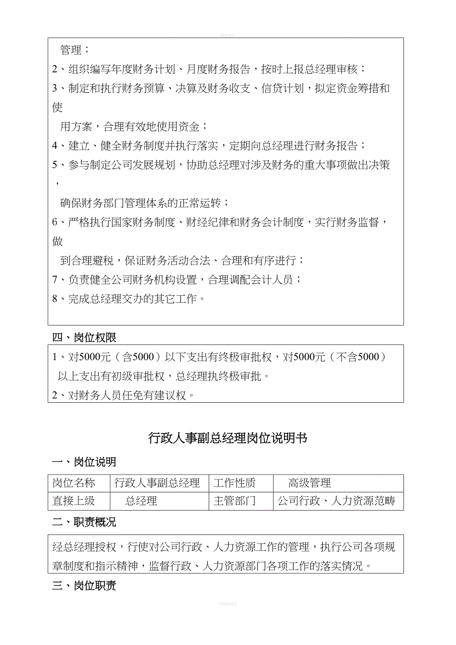 高管岗位说明书(2)(DOC 31页)_第4页