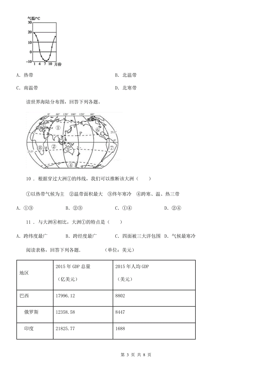 人教版2019-2020学年九年级上学期期中考试地理试题（I）卷新编_第3页