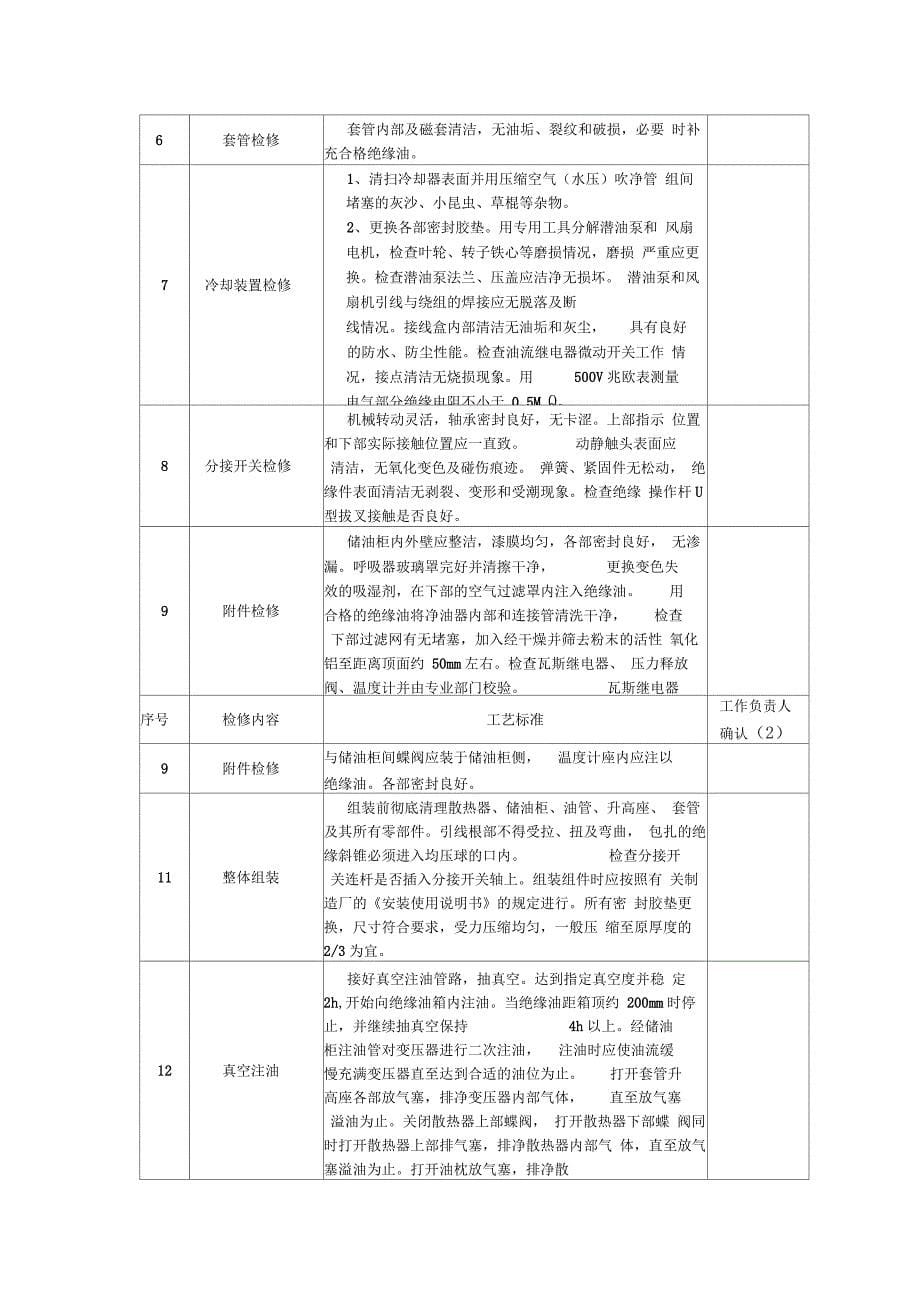 主变压器大修标准化作业指导书_第5页