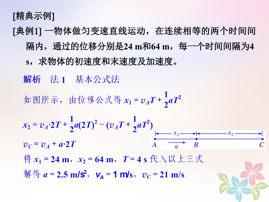 2017-2018学年高中物理 第二章 匀变速直线运动的研究习题课课件 新人教版必修1_第4页