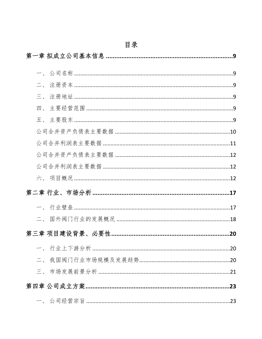 北碚区关于成立阀门公司可行性报告(DOC 78页)_第2页