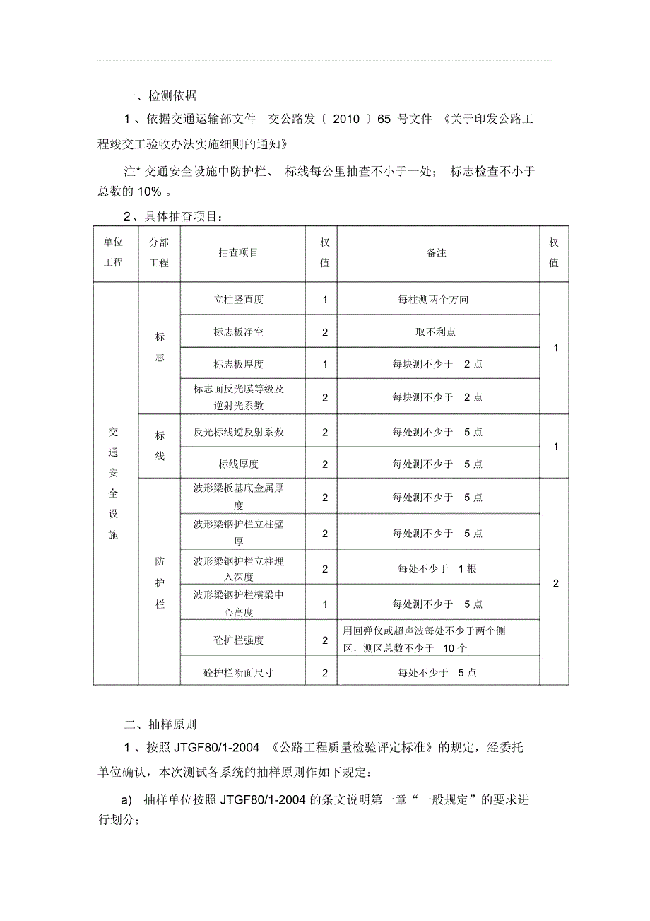 交通安全设施交工验收检测方案1_第3页