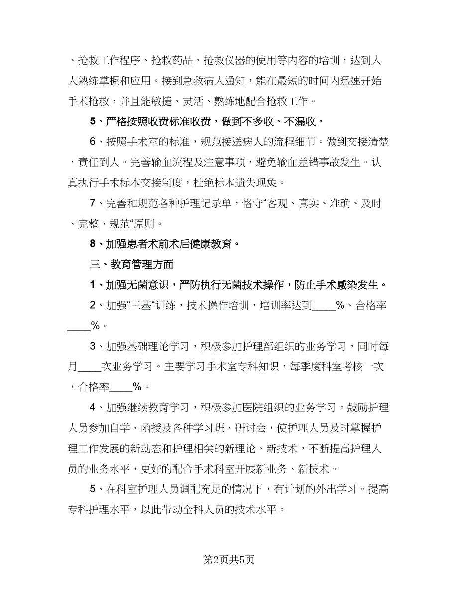 2023年护士的工作计划标准模板（二篇）_第2页