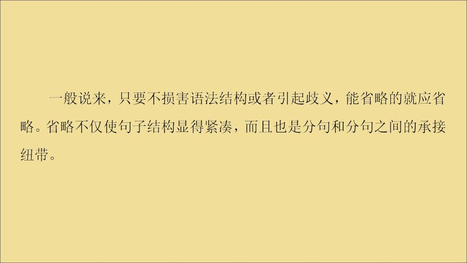 （新课标）2019-2020学年新教材高中英语 Unit 3 DIVERSE CULTURES Section Ⅲ Grammar&amp;mdash;&amp;mdash;省略课件 新人教版必修第三册_第4页