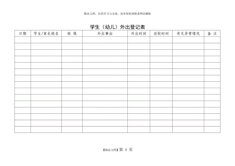 外来人员(车辆)出入校园登记制度_第4页