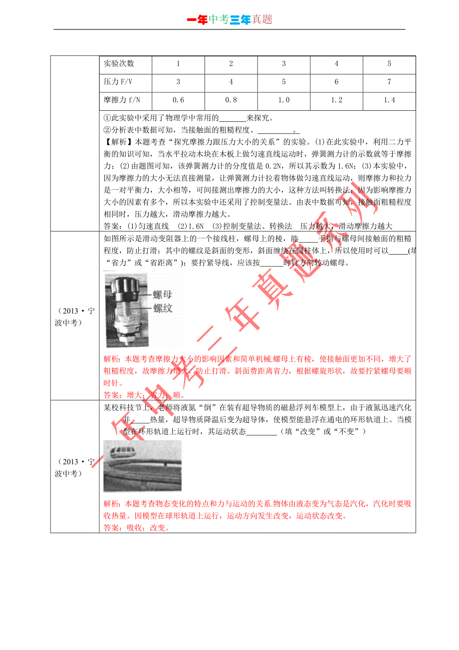 2014中考必备-(2013真题分类解析)10-力_第4页