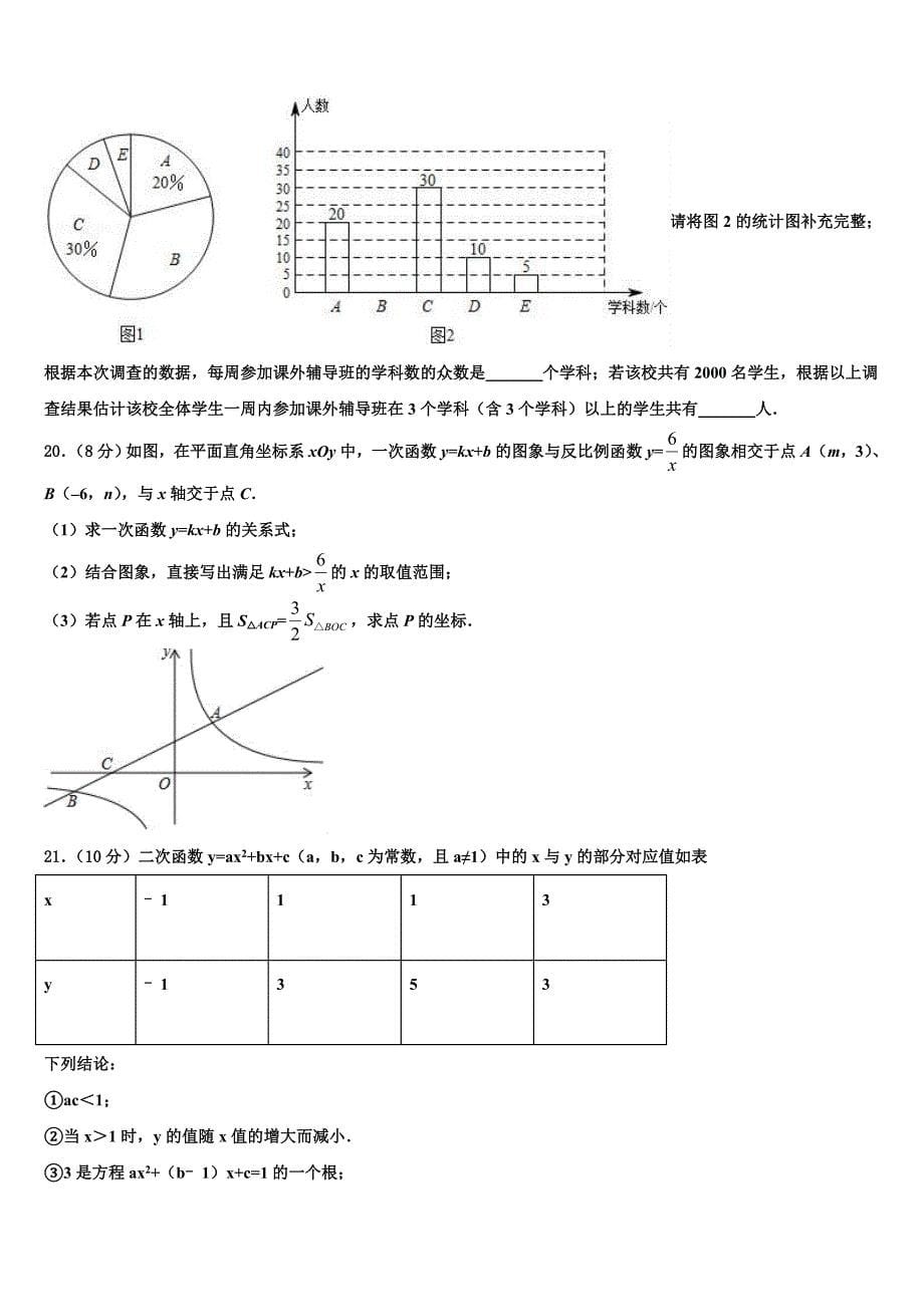 辽宁省抚顺县2023学年中考数学模拟试题(含答案解析）.doc_第5页