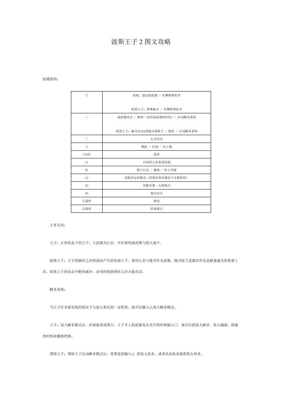 波斯王子2图文攻略_第1页