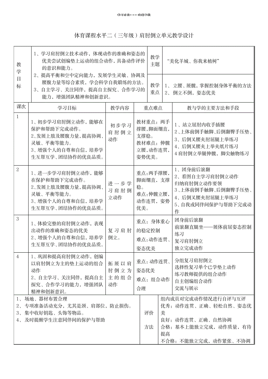 2023年肩肘倒立精品教案及说课稿_第2页