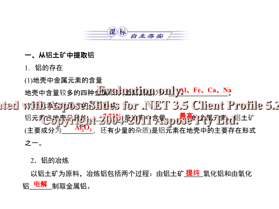 高中化学必修一从铝土矿中提取铝苏教.ppt_第3页