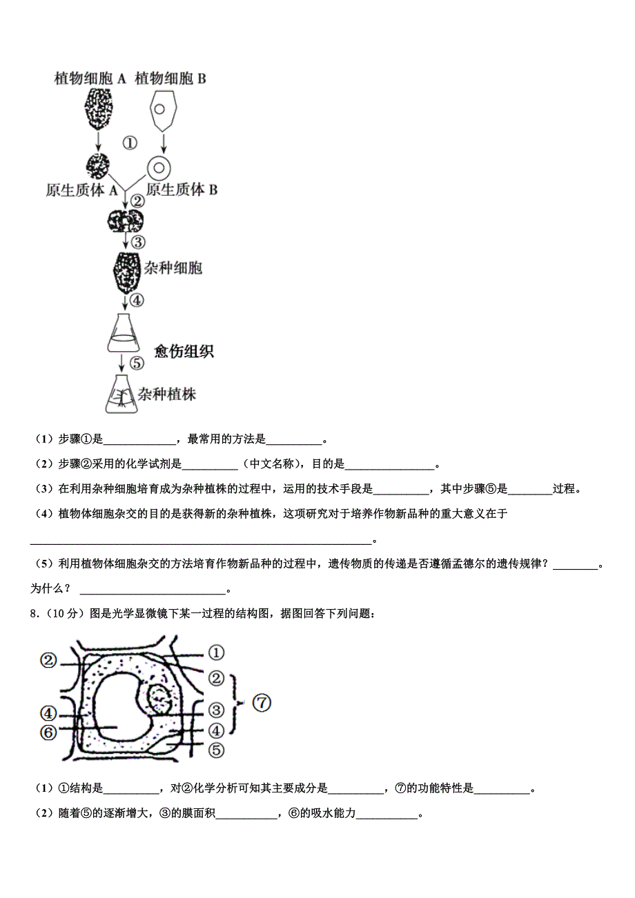 广西桂林市、防城港市联合调研2023学年生物高二第二学期期末学业质量监测试题（含解析）.doc_第3页